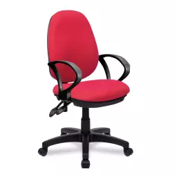 Nautilus Designs Java 200 Medium Back Twin Lever Fabric Operator Office Chair With Fixed Arms Red - BCF/P505/RD/A