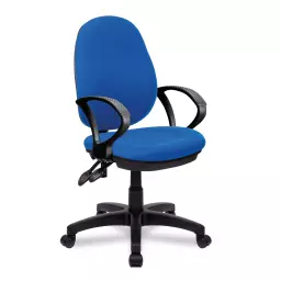 Nautilus Designs Java 300 Medium Back Synchronous Triple Lever Fabric Operator Office Chair With Fixed Arms Blue - BCF/P606/BL/A