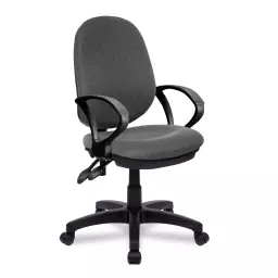 Nautilus Designs Java 300 Medium Back Synchronous Triple Lever Fabric Operator Office Chair With Fixed Arms Grey - BCF/P606/GY/A