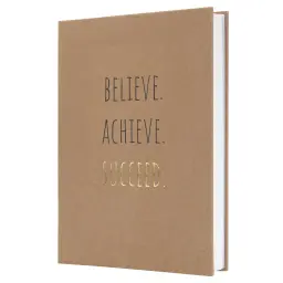 Sigel Jolie Notebook A5 Hardcover A5 152x203x19mm Kraft Paper Cover 192 100gsm Ruled Pages With Embossed Believe Achieve Succeed - JN803