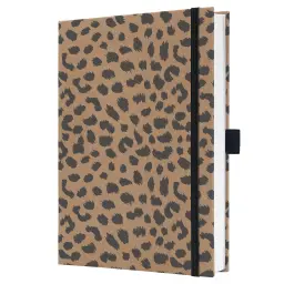 Sigel Jolie Notebook A5 Hardcover A5 152x203x19mm Kraft Paper Cover 192 100gsm Ruled Pages With Pen Loop & Elastic Fastener Pure Cheetah - JN851