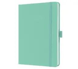 Sigel Jolie Notebook A5 Hardcover A5 152x203x19mm Fabric Cover 192 100gsm Ruled Pages With Pen Loop & Elastic Fastener Mighty Mint - JN409