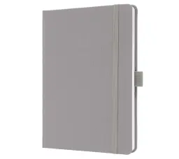 Sigel Jolie Notebook A5 Hardcover A5 152x203x19mm Fabric Cover 192 100gsm Ruled Pages With Pen Loop & Elastic Fastener Pearl Grey - JN403