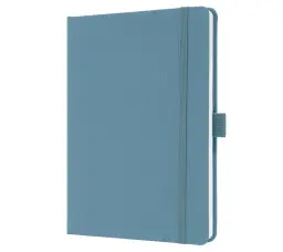 Sigel Jolie Notebook A5 Hardcover A5 152x203x19mm Fabric Cover 192 100gsm Ruled Pages With Pen Loop & Elastic Fastener Powder Blue - JN401