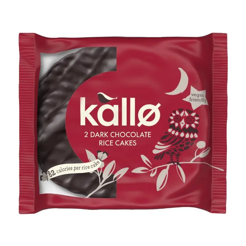 Kallo Belgian Dark Chocolate Rice Cake Thins Two Pack (Pack 30) - 0401229