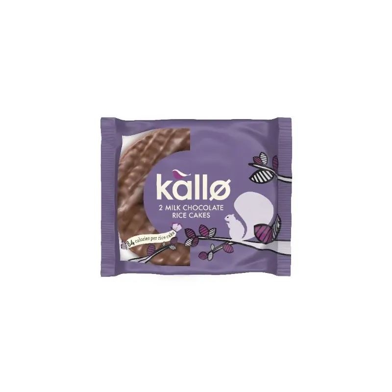 Kallo Belgian Milk Chocolate Rice Cake Thins Two Pack (Pack 30) - 0401230