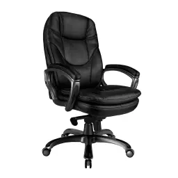 Nautilus Designs Kiev High Back Luxurious Leather Executive Office Chair With Fixed Arms Black - BCL/U646/LBK