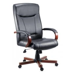 Kingston Bonded Leather Faced Executive Office Chair Black/Mahogany - 8511HLW