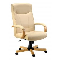 Knightsbridge Bonded Leather Faced Executive Office Chair Cream - 8513HLW