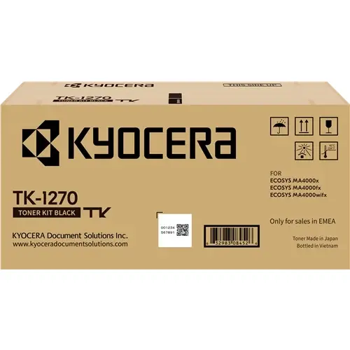 Kyocera TK1270 Black Toner for ECOSYS MA4000x ECOSYS MA4000fx ECOSYS MA4000iwfx 10000 pages