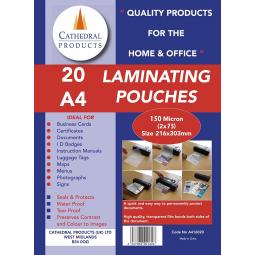 Laminating Pouch A4 150 Micron Pack of 20
