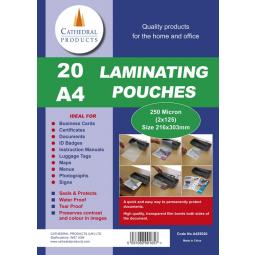 Laminating Pouch A4 250 Micron Pack of 20