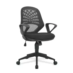 Nautilus Designs Lattice Medium Mesh Back Task Operator Office Chair With Fixed Arms Black - BCM/K116/BK