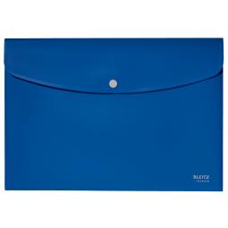 Leitz Recycle Polypropylene Document Wallet With Push Button Closure Blue 46780035