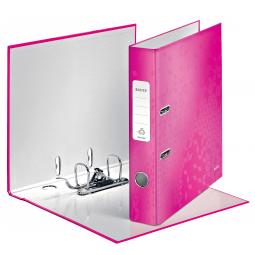 Leitz WOW Lever Arch File A4 50mm Pink Metallic Pack of 10