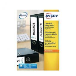 Lever Arch Labels Inkjet 200x60mm White 4 labels per sheet 40 labels per pack