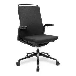 Nautilus Designs Libra High Back Fabric Executive Office Chair With Slimline Seat & Back Built-in Levers & Fixed Arms Black - BCF/K500/BK-BK