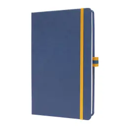 Sigel Linescape Notebook A5 148x213x16mm Hardcover PU 176 80gsm Ruled Pages 80gsm With Pen Loop & Elastic Fastener & 2 Ribbon Markers Blue - LS105