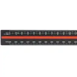 Linex Aluminium Scale Rule Black 300mm H382