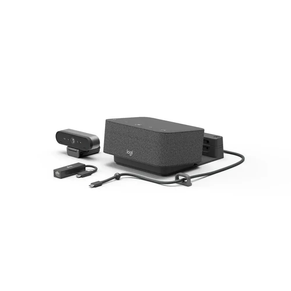 Logitech Logi Dock Focus Room Microsoft Teams Video Conferencing Kit - Logi Dock and Brio 4K Ultra HD HDR Webcam