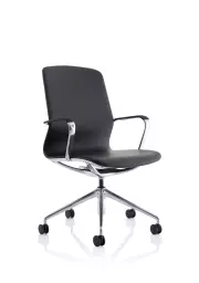 Lucia Medium Back Executive Office Chair Vegan Leather Upholstery Black - EX000259