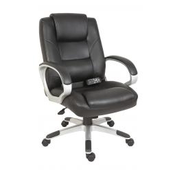 Lumbar Massage Faux Leather Executive Office Chair Black - 6905