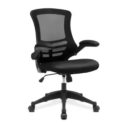 Nautilus Designs Luna Designer High Back Mesh Black Task Operator Office Chair With Folding Arms and Black Shell - BCM/L1302/BK