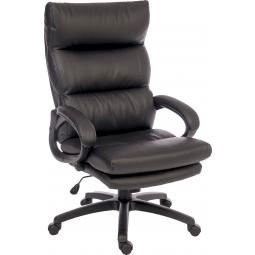 Luxe Luxury Leather Look Executive Office Chair Black - 6913