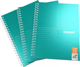 Silvine Luxpad Twin Wire FSC Notebook A4+ 200 Page Ruled With Margin Metallic Pearl Green (Pack 3) - LUXA4MT