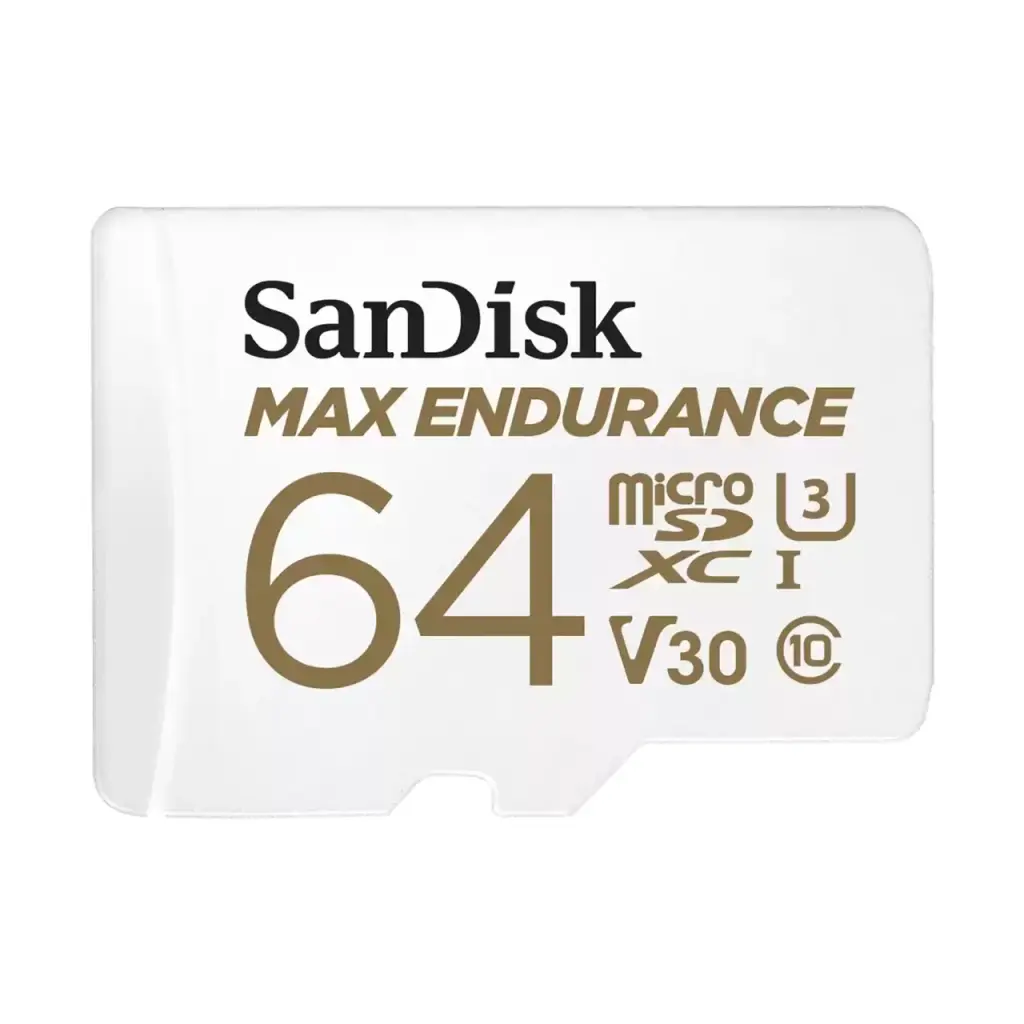 SanDisk MAX Endurance 64GB Class 10 UHS-I U3 V30 MicroSDXC Memory Card and Adapter