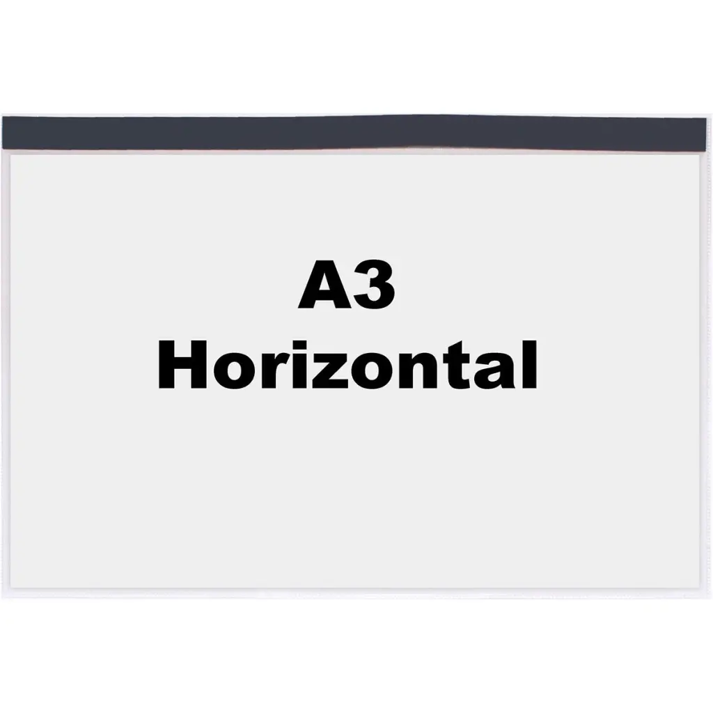 Beaverswood Magnetic Industrial Strength Document Pockets A3 Horizontal Clear (Pack 10) - MP3H/10