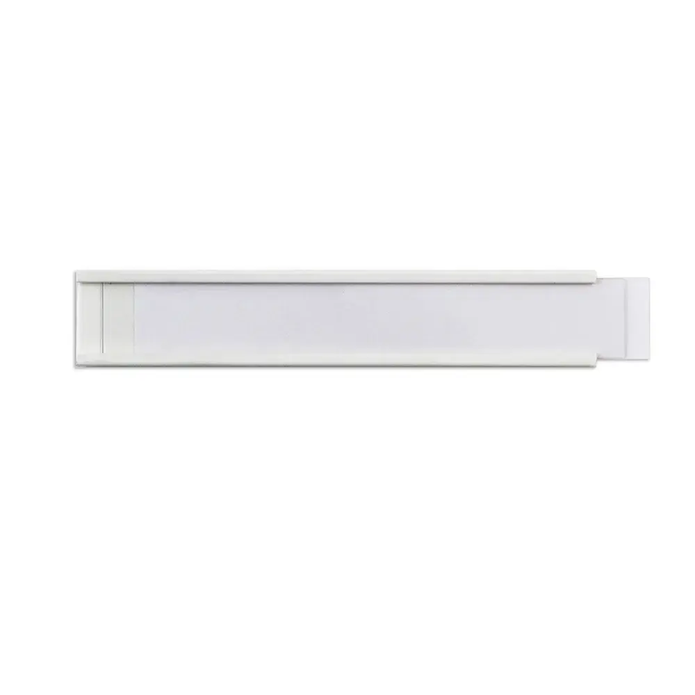 Beaverswood Magnetic PVC Label Holder (Clear) With White Card For Shelving and Racking H30mmxW1000mm (Pack 10) - ML3/10