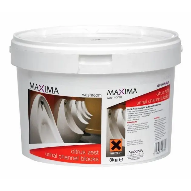 Maxima Urinal Channel Blocks 3KG Tub Yellow Citrus Zest- 1009005