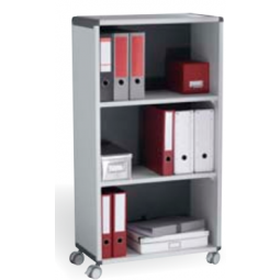 Fast Paper Mobile Bookcase 3 Compartment 2 Shelves Grey/Charcoal - F381K211