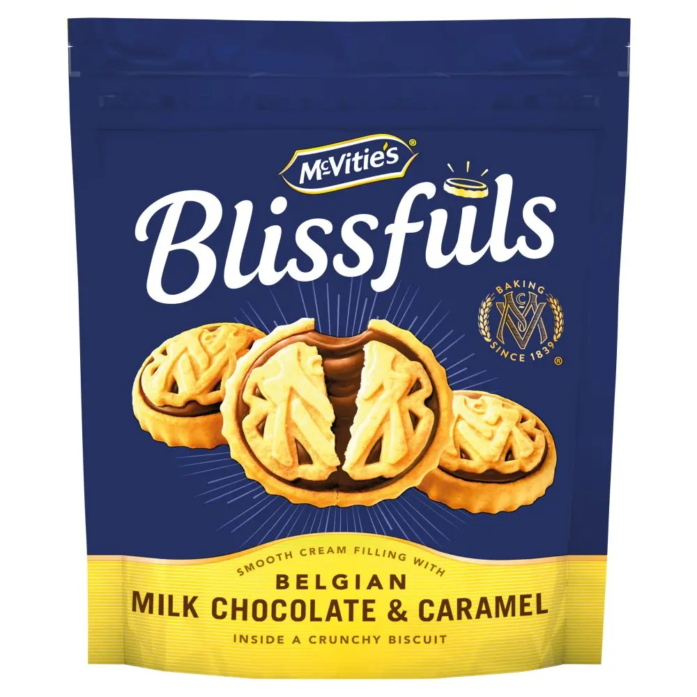 McVities Blissfuls Chocolate & Caramel Biscuits Bag (Pack 172g) - 0401346