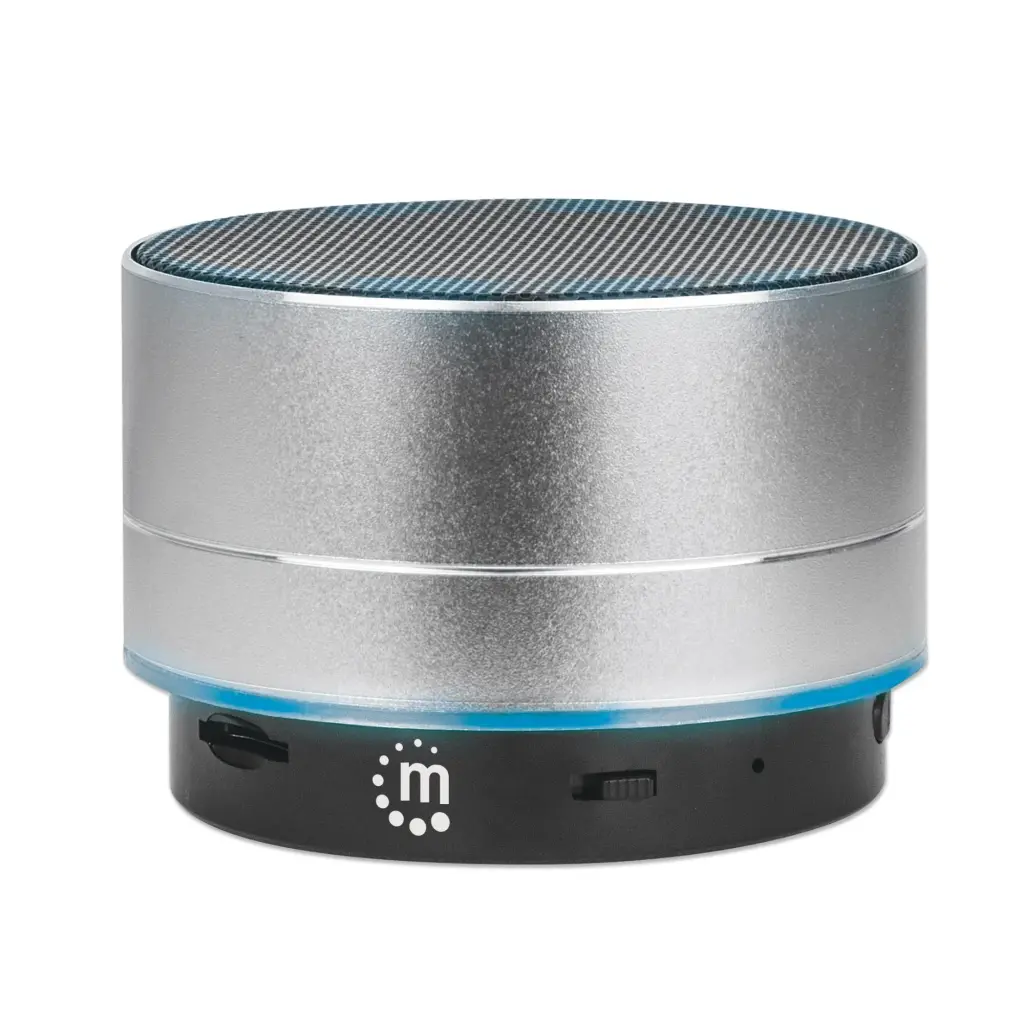 Manhattan Metallic Silver Bluetooth Speaker - Up to 5 Hours Playback Time; Splashproof; 10m Range; Aux 3.5mm Connector