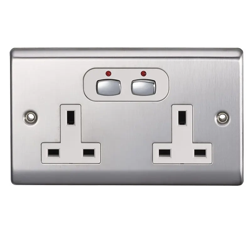 EnerGenie MiHome Smart 6MM 2 Gang Power Socket Steel