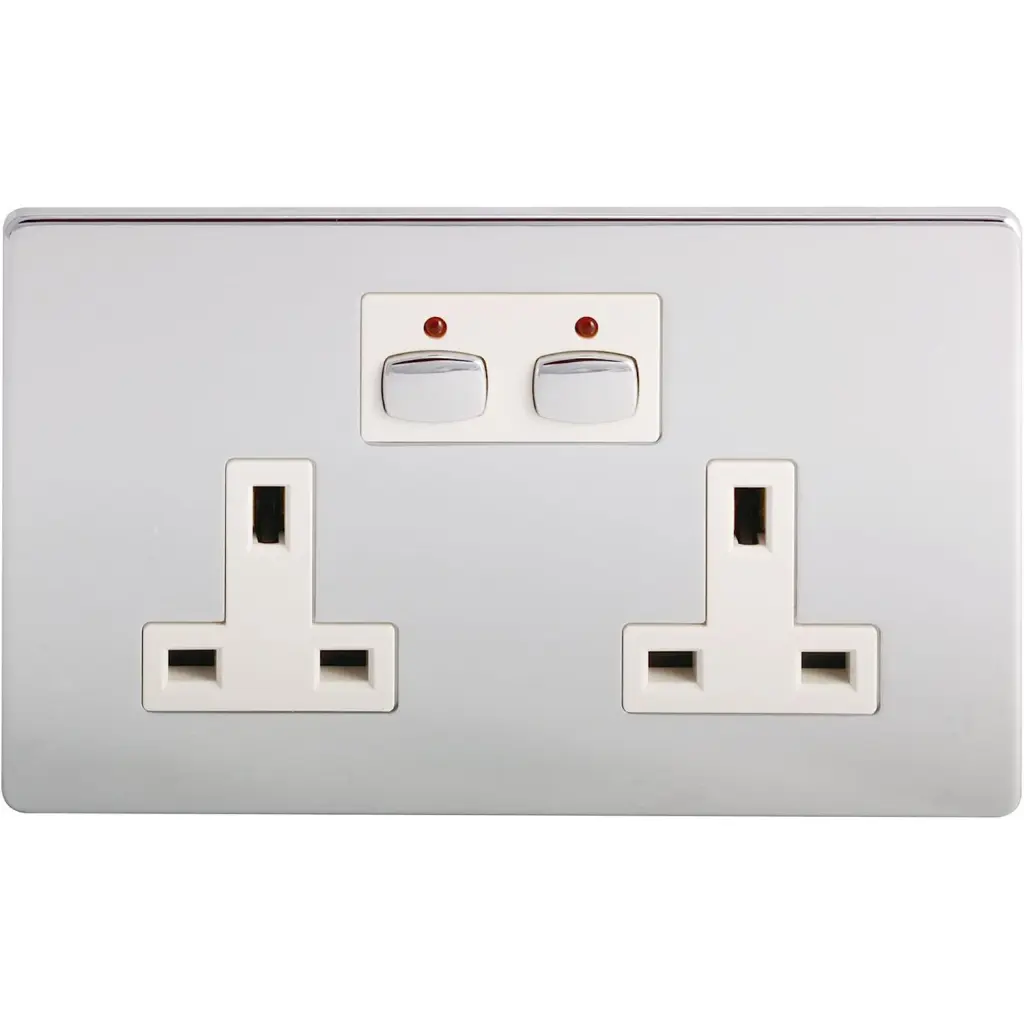 EnerGenie Mi Home Style Double Socket Outlets Chrome