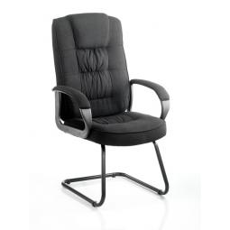 Moore Cantilever Visitor Chair Black Fabric With Arms KC0149