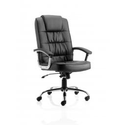 Moore Deluxe Executive Leather Chair Black with Arms EX000045