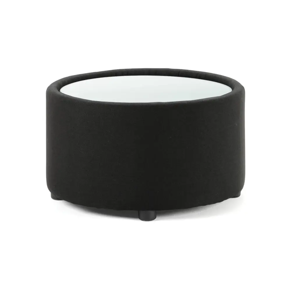 Dynamic Neo Round Table Black Fabric Finish With Glass Top - BR000313