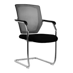 Nautilus Designs Nexus Designer Medium Back Two Tone Mesh Visitor Chair Sculptured Lumbar/Spine Support & Fixed Arms Black - BCM/K512V/BK