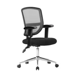 Nautilus Designs Nexus Designer Medium Back Mesh Operator Office Chair Sculptured Lumbar Spine Support and Adjustable Arms Black - BCM/K512/BK/ADT