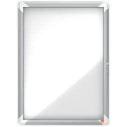 Nobo External Glazed Case Swing Door Magnetic White 4xA4