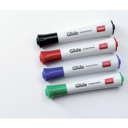 Nobo Glide Dry Marker Assorted Standard Tip 1902096 Pack of 4