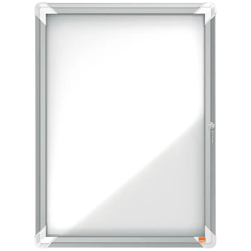 Nobo Premium Plus Outdoor Lockable Magnetic Whiteboard Display Case Aluminium Frame 4 x A4 White 494x668mm 1902577