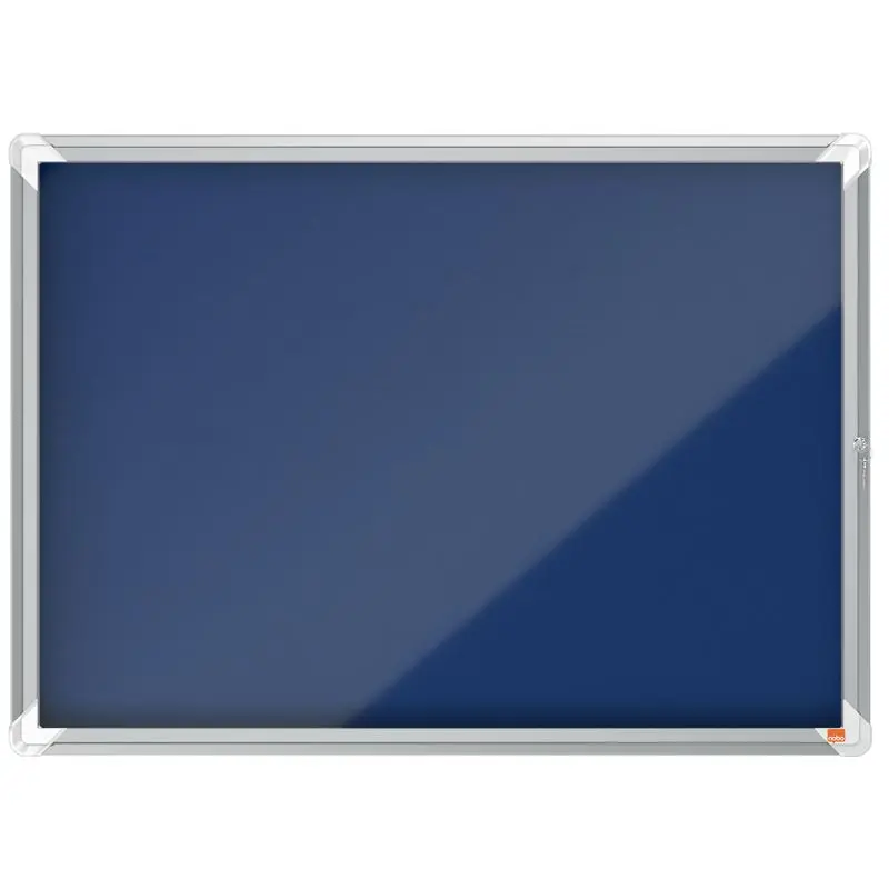 Nobo Premium Plus Blue Felt Lockable Noticeboard Display Case 8 x A4 924x668mm 1915327