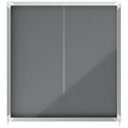 Nobo Premium Plus Grey Felt Lockable Notice Board 12xA4