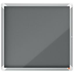 Nobo Premium Plus Grey Felt Lockable Notice Board 6xA4