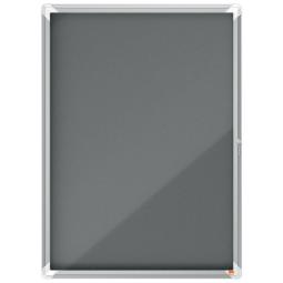 Nobo Premium Plus Grey Felt Lockable Notice Board 9xA4